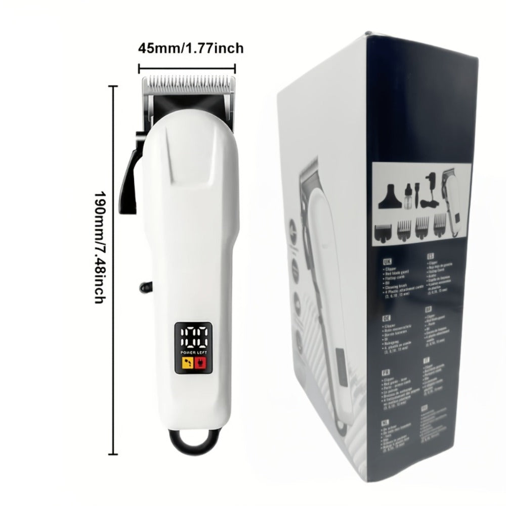 1PCProfessional Hair Clipper Kit for Home & Salon Use - Durable Stainless Steel Blade, Digital Display, USB Rechargeable - Perfect Gift for Father's Day, Valentine's, Birthday, Holidays & Friends