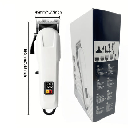 Professional Hair Clipper Kit for Home & Salon — Stainless Steel Blade, Digital Display, USB Rechargeable Hair Cutting Set, Upgraded Scissors Included, Gift for Father’s Day, Birthday & Holidays