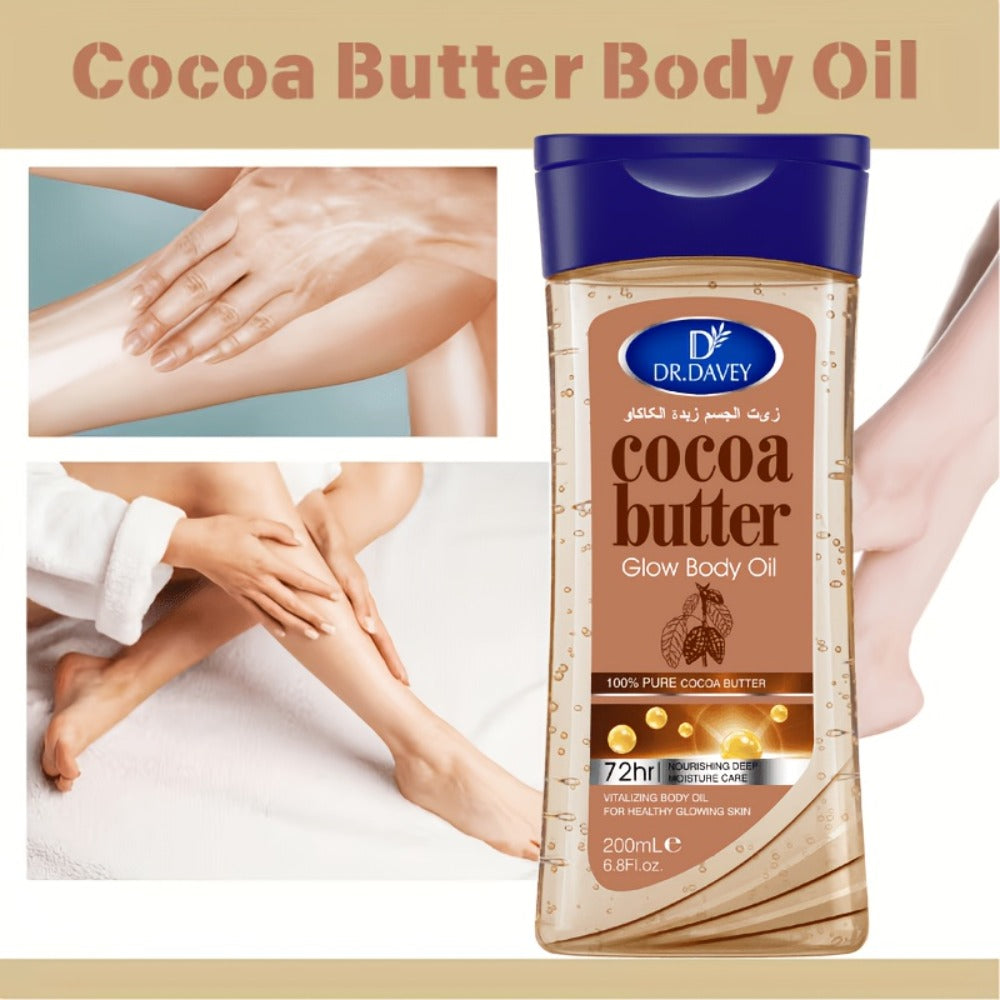 2pcs Cocoa Radiant For Glowing Skin Body Gel Oil Made With Pure Cocoa Butter, Cocoa Body Oil, Cocoa Butter Gel, Refreshing And Non-Greasy, Body Oil For Women, Skincare For Summer, Body Care, Aceite Para El Cuerpo
