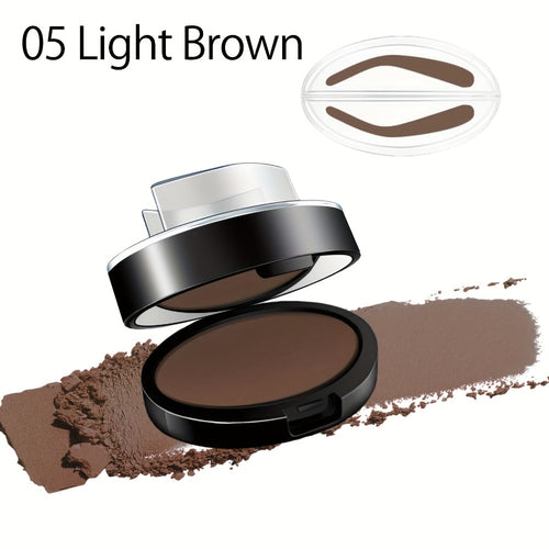 Eyebrow Stamp Powder Waterproof Natural Arched Brow Shaping Kit, Long-Lasting Eyebrow Makeup for Women, Works on Dry & Oily Skin — Grey, Light Brown, Dark Brown