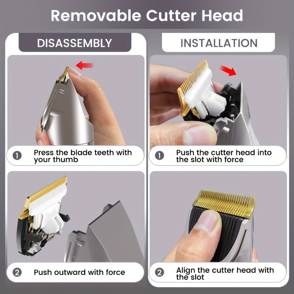 Adjustable Beard Trimmer for Men, Cordless Electric Beard Trimmer with Precision Dial, USB Rechargeable 5 Levels Settings Mustache Trimmer for Men'S Gifts