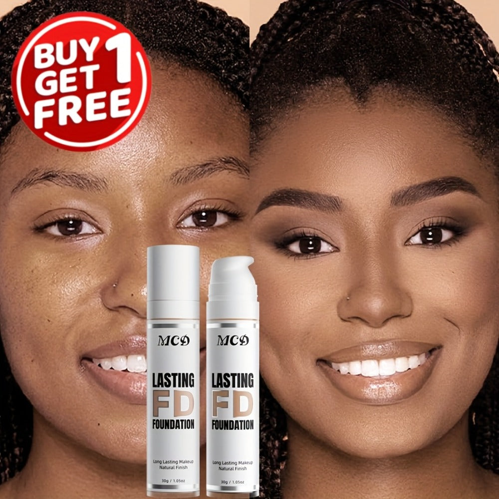 Liquid Foundation 2pcs Full Coverage Concealer Makeup Long Lasting Natural Finish - Suitable for All Skin Types Women Face Foundation Set
