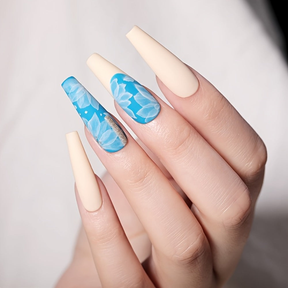 BORN PRETTY 0.51oz Watercolor Nail Polish White Gradient Flower Effect Semi Permanent Soak Off LED Nail Polish