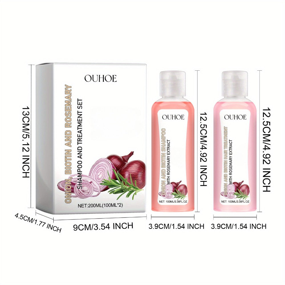 1Set Onion Biotin And Rosemary Shampoo And Conditioner Set And Hair Vitamin Serum Capsule, No Rinse with Moroccan Macadamia Moisturizing Oil Capsules with Avocado Oils