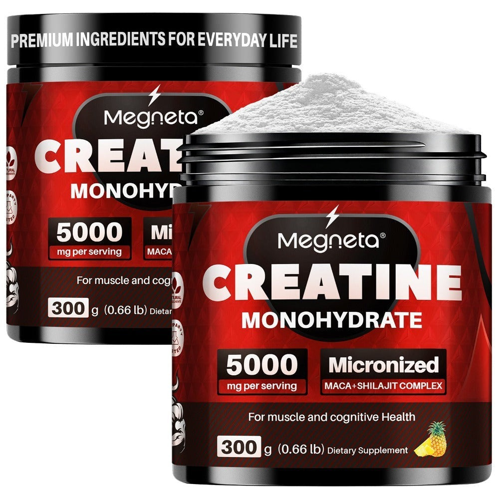 Micronized Creatine (5000 for MG Per Serv) - Energy, Muscle, Recharge, Mental Clarity - No Artificial Sweeteners & Flavors - 300 G (60 Servings)