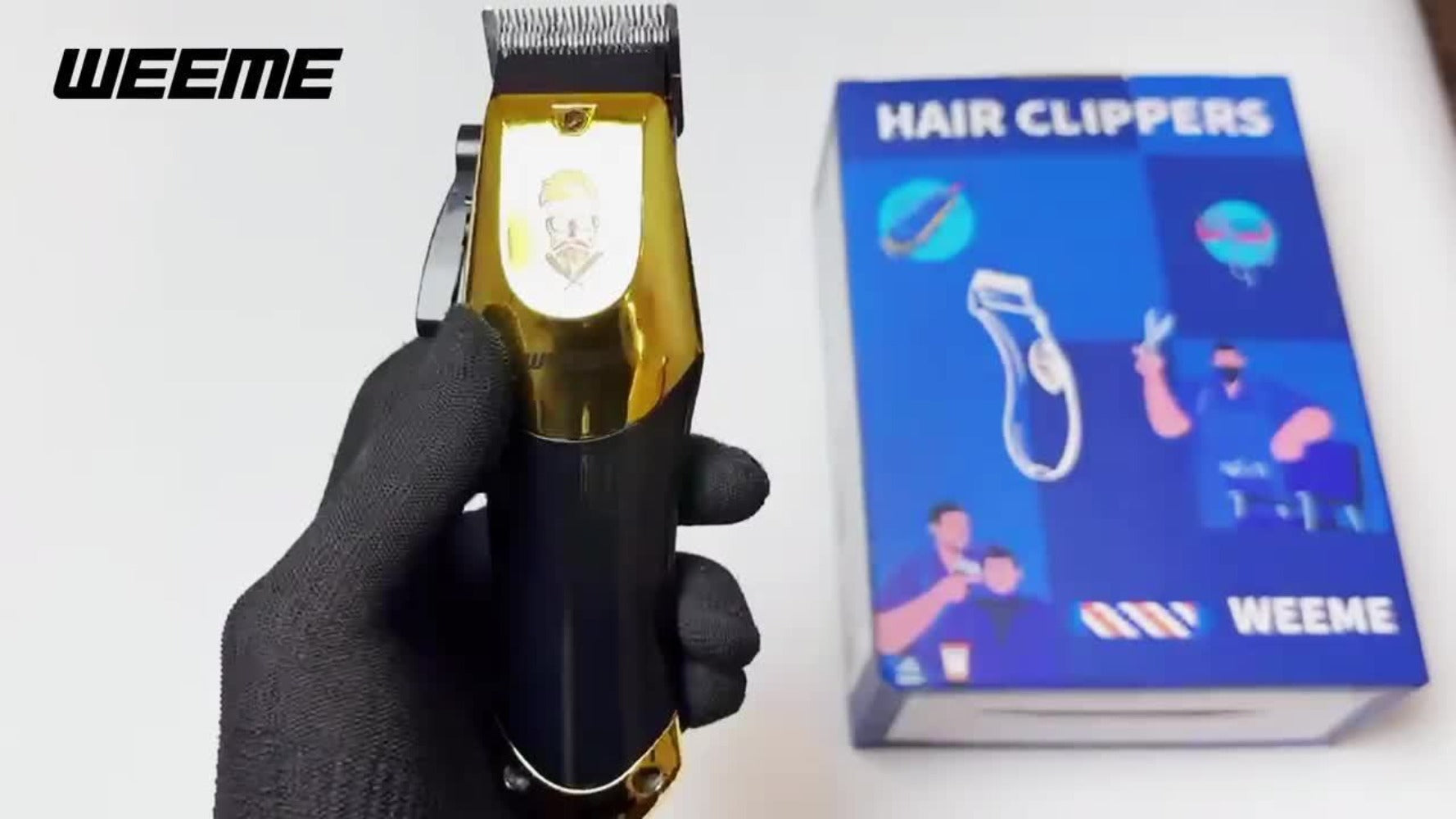 [Christmas New Year Gifts] WEEME All Golden Series 3pcs/2pcs/1pc Men's Hair Clipper Set - Hair Cutting Kit, T-Blade Trimmer, Combs, USB Cable, Cleaning Brush-Perfect Christmas And New Year Gifts