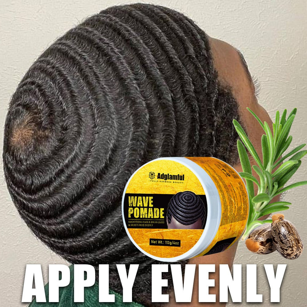Wave Pomade for Men — Wave Control Defining Cream for Layered Waves, Volume & Texture | Non-Greasy, Water-Soluble, No Residue | Easy to Style & Maintain Natural Waves