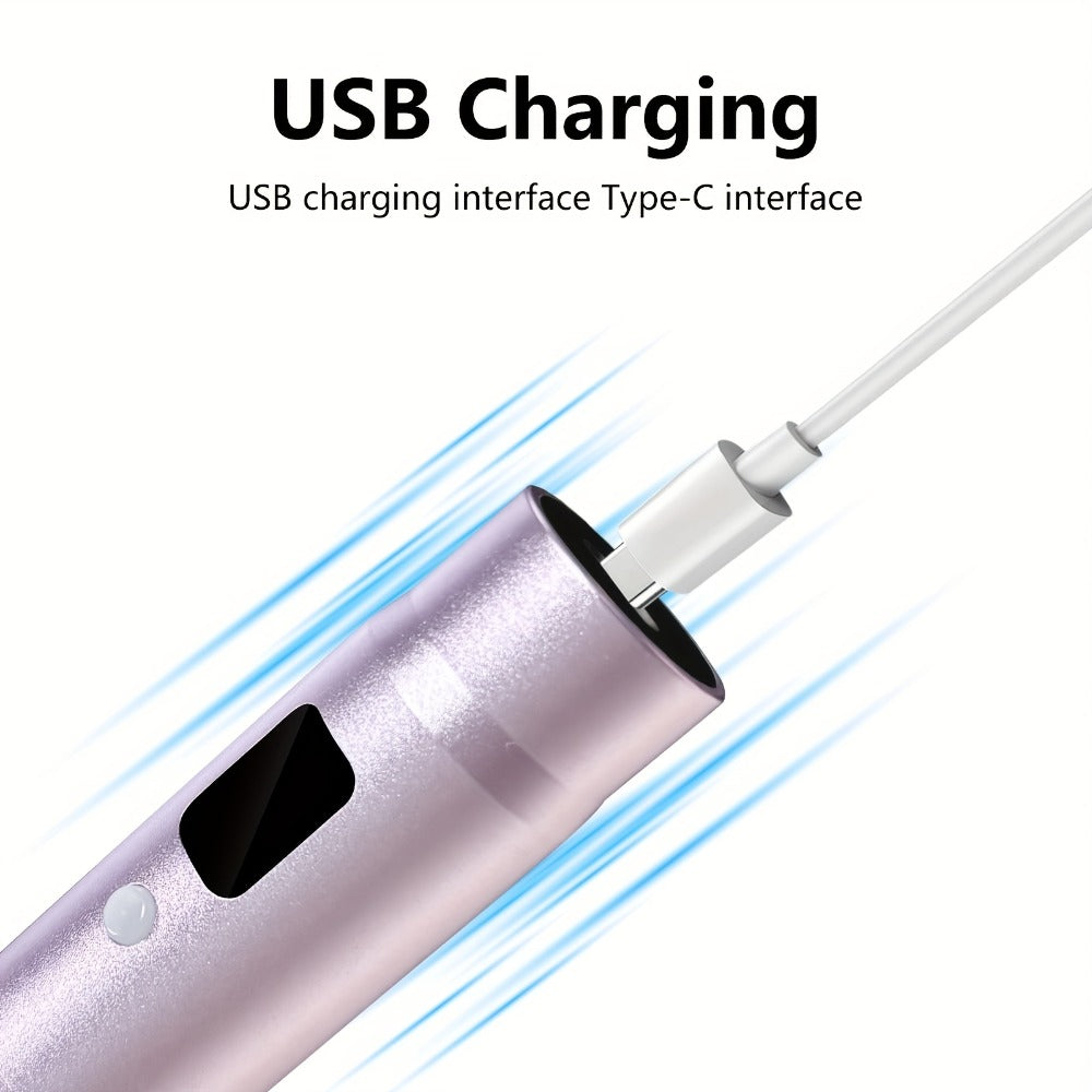 Household Skincare Electric Pen with 6 Adjustable Speeds, Wireless Design And Built-in Battery, 0.25mm Replacement Screw Heads, Available In Multiple Colors. Upgraded Aluminum Alloy Version with A Set Of 50 Accessory Heads.