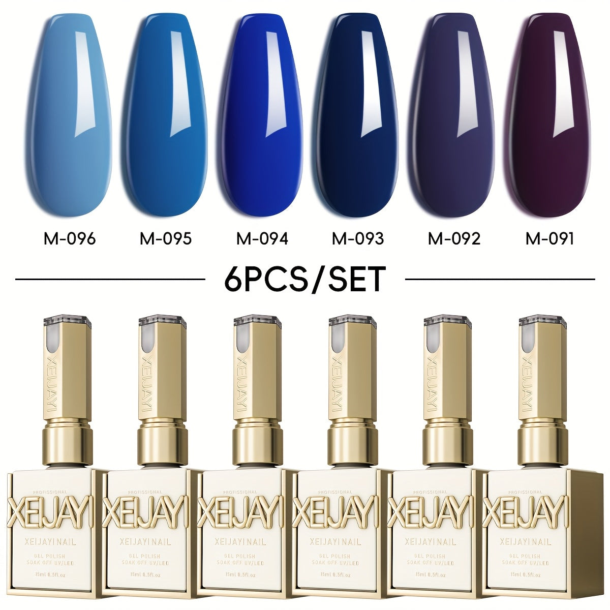 Gel Nail Polish Set 6 Colors Holographic Rainbow - 0.51oz Semi-Permanent Soak-Off LED Gel, Candy Macaroon Colors for Spring Nail Art, Frame Bottle Salon Quality Long-Lasting Nail Color Kit