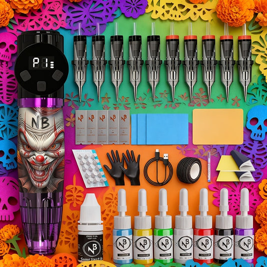 Tattoo Gun Kit Complete Set INKSOUL Tattoo Machine with LCD Display Full Equipment & Supplies Rotary Pen for Beginners & Professional Tattoo Artists