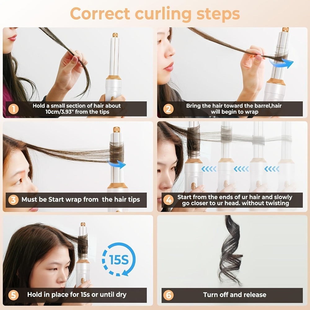 5in 1 Hot Air Brush, Hair Dryer Brush, Ionic Hair Styler, Blow Dryer Brush, Multi Hair Styler, Curling Straightening Brush, Volumizing Air Styler, Multifunction Hair Styling Tool