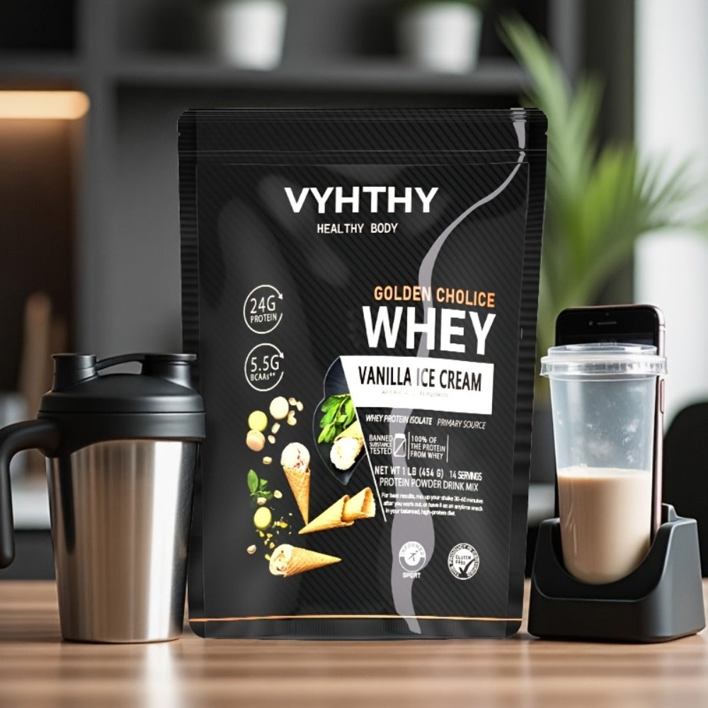 VYHTHY Whey Protein Powder, Premium Milk Protein Powder, Isolated And Hydrolyzed Blend, Suitable for Sports Nutrition And Daily Use, Contains Bcaas, Low in Carbohydrates, Available in Strawberry, Blueberry, Vanilla