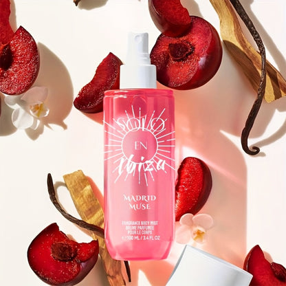 Body Hair Fragrance Mist Gift Set 2-Piece SOLO EN IBIZA Perfume Mist Body Cream Long Lasting Vanilla Fruit Scent 3.4 fl oz Unisex for Men Women 4 Scent Varieties