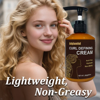 Curl Defining Cream for Wavy Curly & Coily Hair - 24-Hour Strong Hold No-Rinse Leave-In Frizz Control Styler - Lightweight Non-Greasy 3-Minute Quick Curl Definition for Women & Men All Curl Types