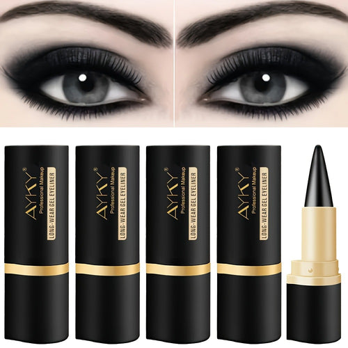 Black Eyeliner Pencil – 5-Pack Waterproof Smudge-Proof Matte Eyeliner, Long-Lasting Cream Formula, Fade-Resistant, Easy to Apply for Beginners, Solid Liner Set