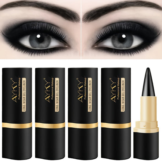 5-pack Christmas Solid Matte Black Eyeliner - Smudge-proof, Waterproof, And Fade-resistant, Perfect for Beginners - Easy-to-apply, Long-lasting Cream Formula Winter Makeup