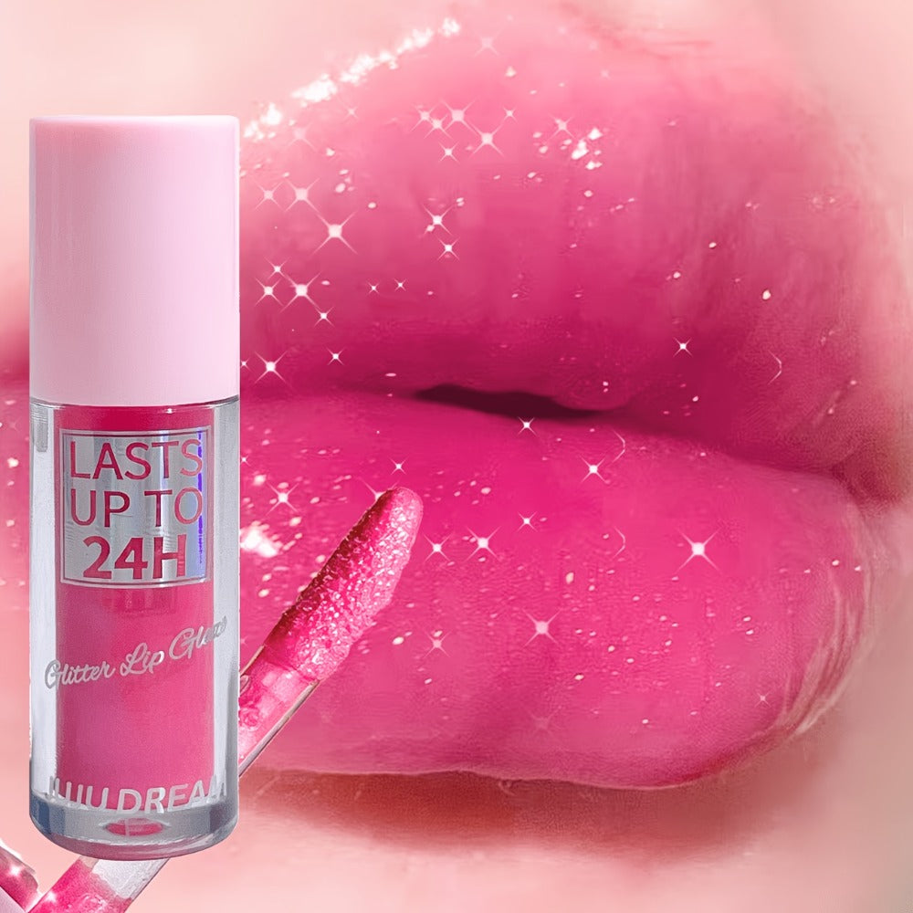 Lip Gloss & Lip Stain Set — Waterproof 24H Long-Lasting, Glitter Shine, Moisturizing Lip Oil, Berry Coral Pink Red Shades, High-Impact Color for Festivals & Everyday Glam