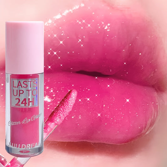 24H Long-Lasting Lip Stain Gloss - Glitter Shine, Waterproof, Moisturizing Lip Oil - Versatile Berry, Coral, Pink, and Red Shades for Adults, Normal Skin - High Impact Color, Ideal for Music Festivals & Halloween