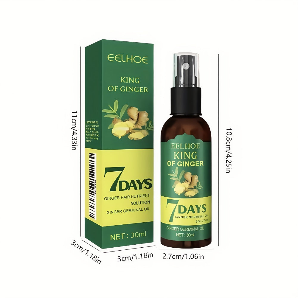 Ginger Hair Oil Spray 6pcs × 30ml — 7-Day Moisturizing Formula for Dry, Frizzy & Curly Hair | Easy Detangling, Nourishing & Skin-Gentle | Enhances Hair Texture for All Hair Types