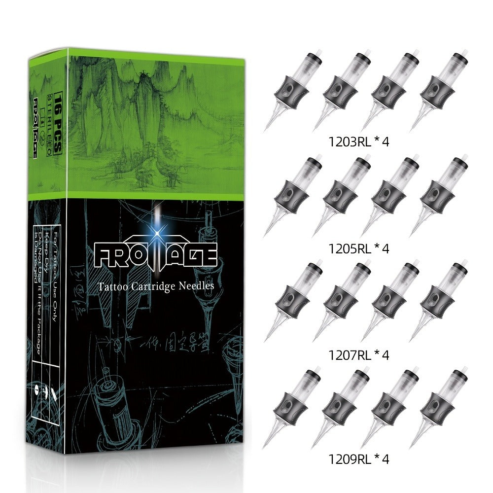 Tattoo Cartridge Needles 16pcs Froinage Mixed Models High Transparency Tips Secure Assembly Adjustable Threading Sterile Disposable for Tattoo Pen Machine Artists Beginners