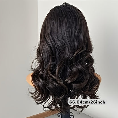 Curly Wig for Men Synthetic Loose Curly Middle Part Wig 26 Inch Natural Look Lightweight Breathable Heat Resistant Fiber Multiple Colors Daily Wear Cosplay