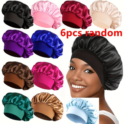 Shower Caps 6 Pack Unicorn Colorful - Adjustable Reusable Printed Shower Cap with Elastic Band for Women, Spa, Salon, Bath & Travel | Waterproof Hair Cap Set