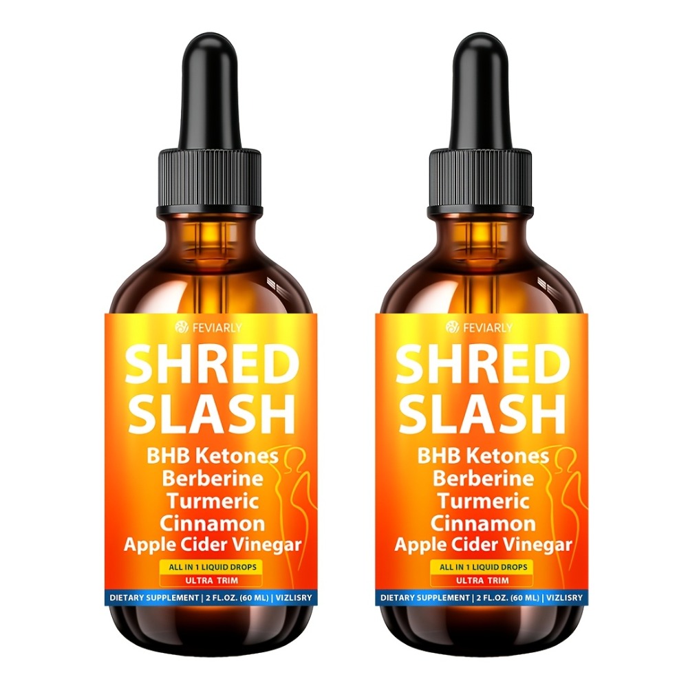 Lipo Slash 16-in-1 Liquid Drops, Natural Weight Goals for Women and Men, Supports Gut Health, Curb Cravings, Hunger Balance, BHB Ketones, Berberine, Turmeric, Cinnamon, Apple Cider Vinegar, Probiotics, Orange Flavor, Activate Level Up