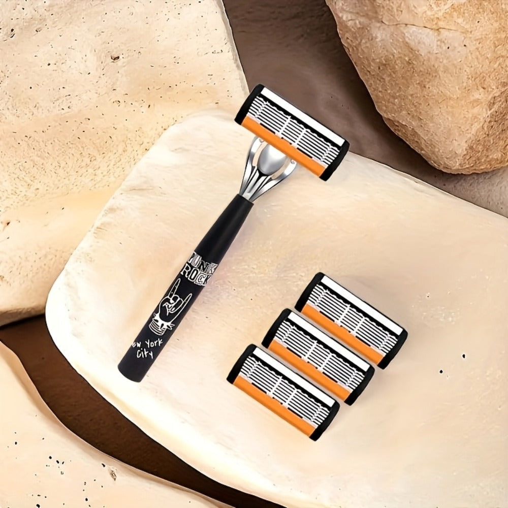 Safety Razor Kit - 2 Handles & 72 Replacement Blades - Double Edge Classic Wet Shaving Razor with Non-Slip Grip for Clean Close Shave - Men's Grooming Shaving Set for Face & Body