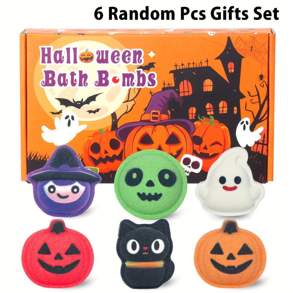 Bath Bombs Halloween Gifts for, Halloween Pumpkin, Bat, Skull, Magician, Black Cat And, 5 Individually Wrapped Bath Salt Bombs Rich In Essential Oils, Ideal for Gifts for,, And Women Who Have Everything On Halloween