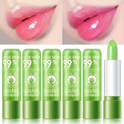 Color Changing Lipstick Aloe & Squalane - Green to Pink Magic Tint, Moisturizing Long-Lasting Lip Balm Set, Perfect Gift for Mother's Day & Valentine's Day
