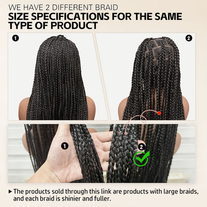 Braided Wig Full Lace Handmade Extra Long Curly Braid 40 Inch Lace Front Lace Frontal for Women Natural Black Majestic Cascading Curls Protective Style