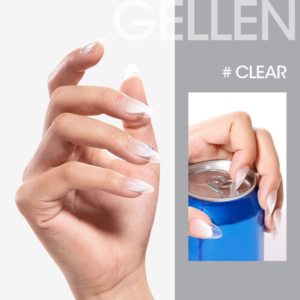 Gellen Builder for Nail Gel, 7-In-1 Clear Gel Builder for Nail Thickening 2pcs, LED for Nail Lamp Cured Hard Gel for Nail Strengthener Extension Gel Base Rhinestone for Nail Glue Gel Soak Off Gel Builder Base for Nail Art, 15Ml 0.51Fl Oz