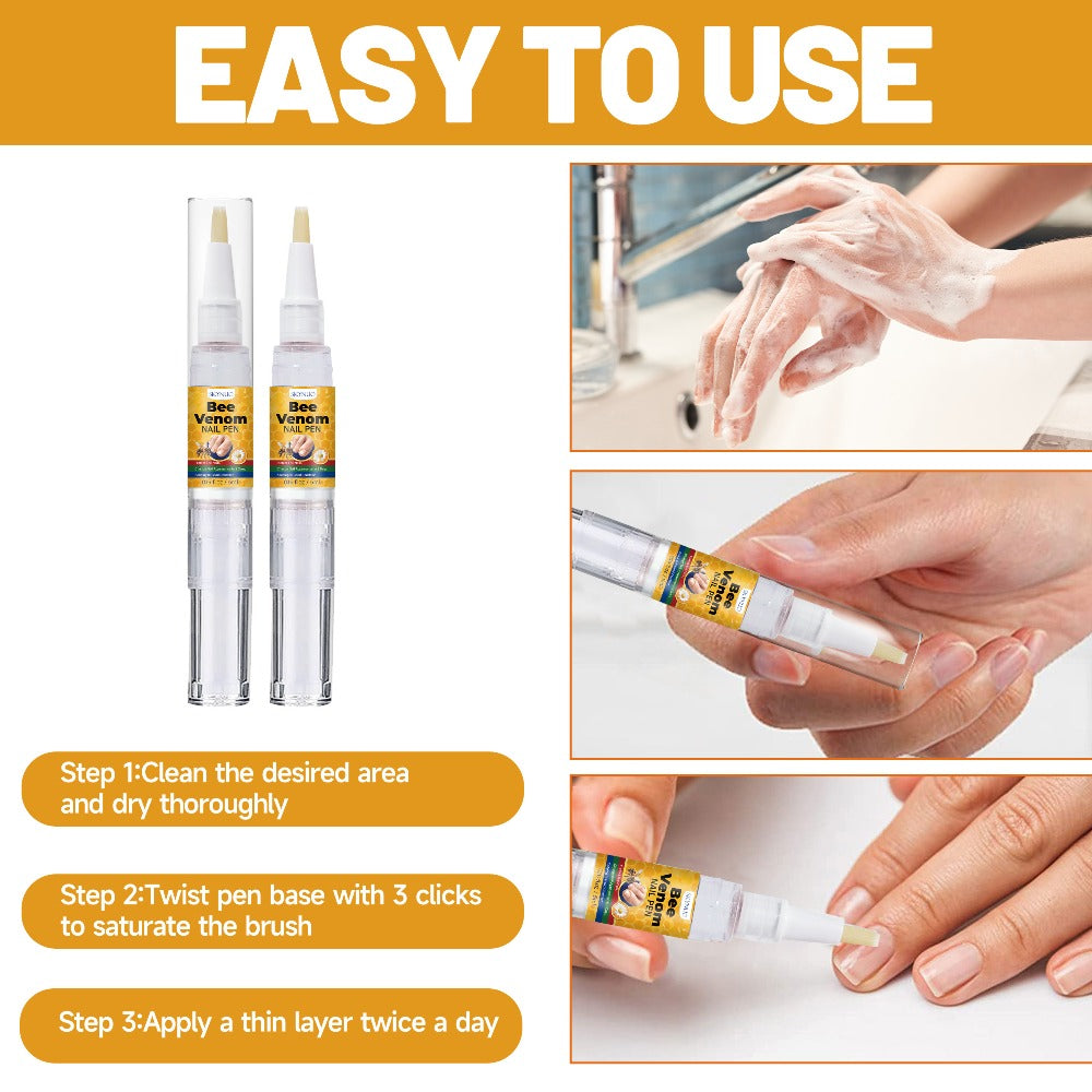 Bee Venom for Nail Pen, Extra Strength, Fast-Acting Toenail Care, Nourishing, Harden & Brightens Nail Surface, Suitable for Women & Men, Keep in Good Condition
