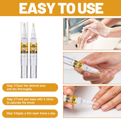 Bee Venom Nail Pen – Extra Strength Toenail Care Treatment, Nourishing & Hardening Formula, Brightens Nail Surface, Fast-Acting Repair for Women & Men