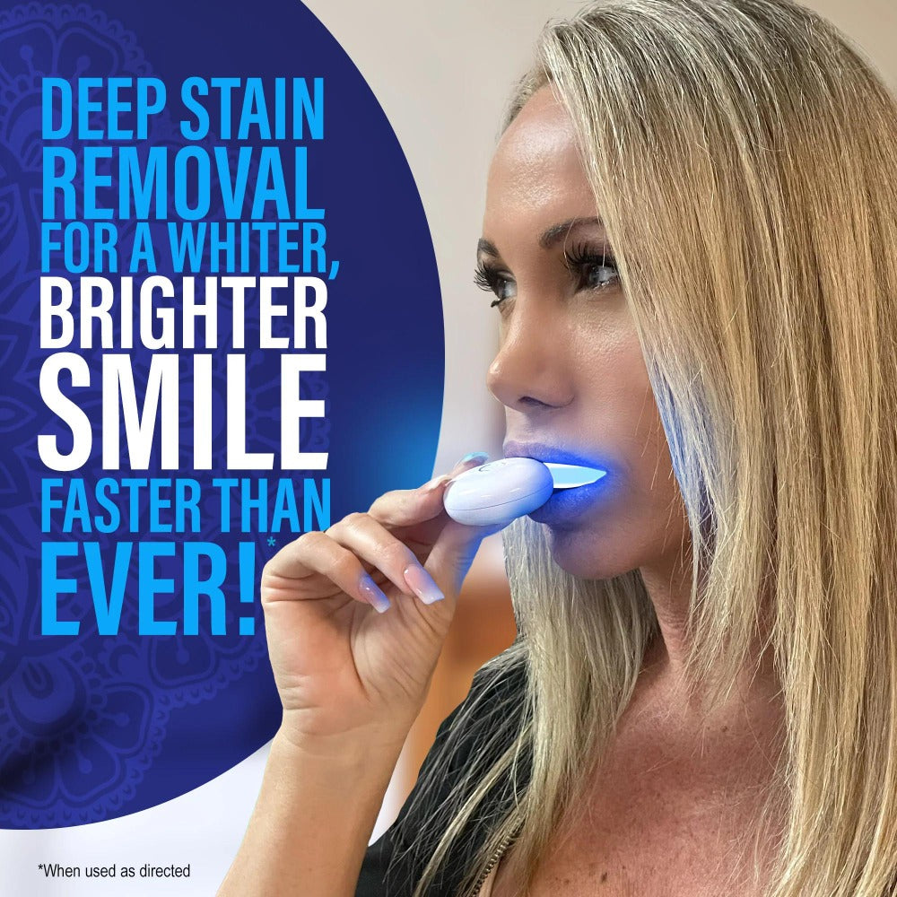 Teeth Whitening Kit with LED Light — Wireless 16-LED Blue Light, Whitening Gel Pen, 40 Treatments, Removes Coffee & Food Stains for a Brighter Smile at Home
