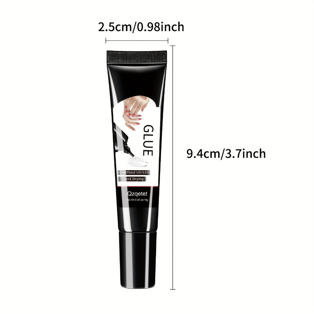 3 Pack Solid Nail Glue Gel For Press On Nails, Extra Strong Nail Glue, No Lamp Required, Quick Drying Semi-solid Nail Glue, Long Lasting False Acrylic Nail Glue Gel (10g X 3)