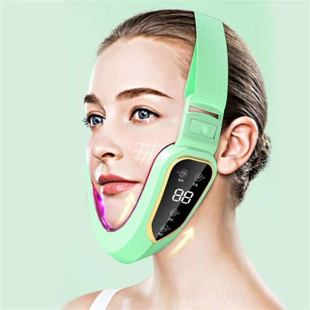 V-face Massage Advanced 6-speed Machine - USB Rechargeable Light Beige Facial Massager, Perfect Gift for Girlfriend