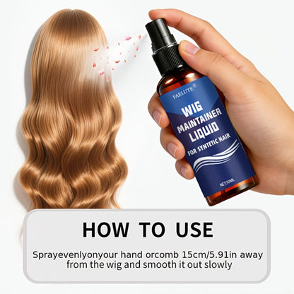 Wig Conditioning Spray Detangle Anti-Frizz Shine Mist for Synthetic Wigs Straight Curly Long Short Hair Light Formula No Heavy Feel Daily Styling