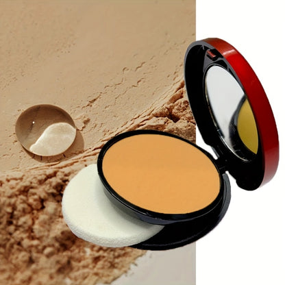 Contour & Foundation Powder Palette 6 Shades Matte Full Coverage Oil Control Waterproof Blush Bronzer Highlighter with Blending Puff Light to Dark Natural Finish