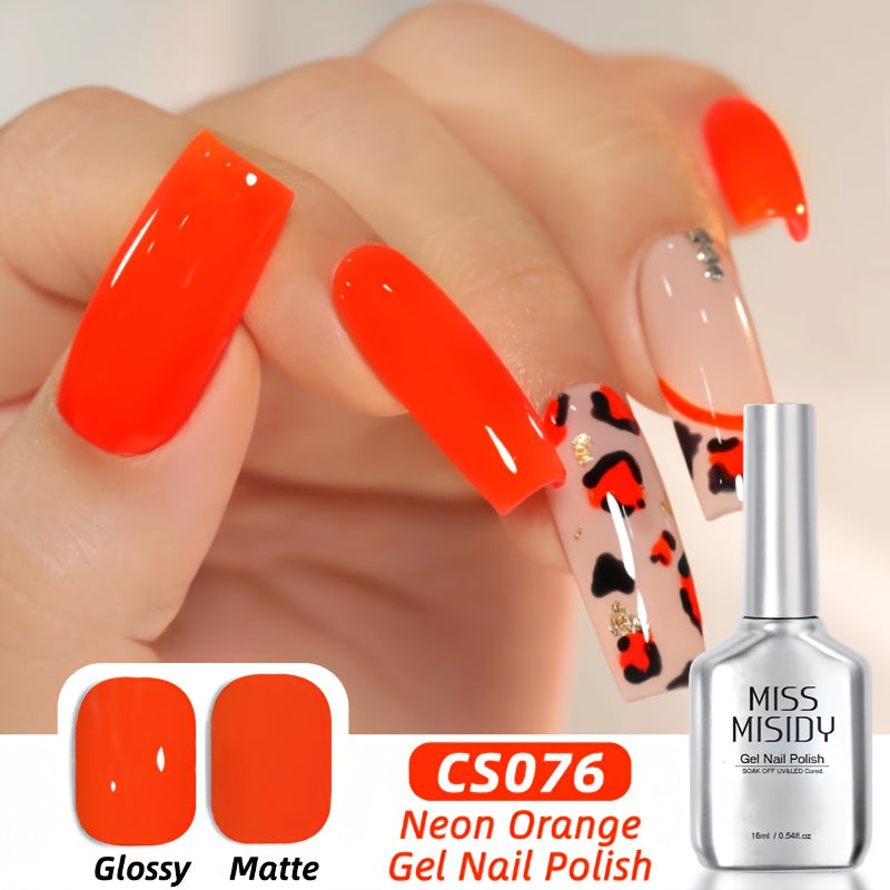 MISS MISIDY 0. 54Oz Neon Orange Gel Polish Translucent Neutral Natural Milky 16Ml Jelly Polish Art at Home (CS076)
