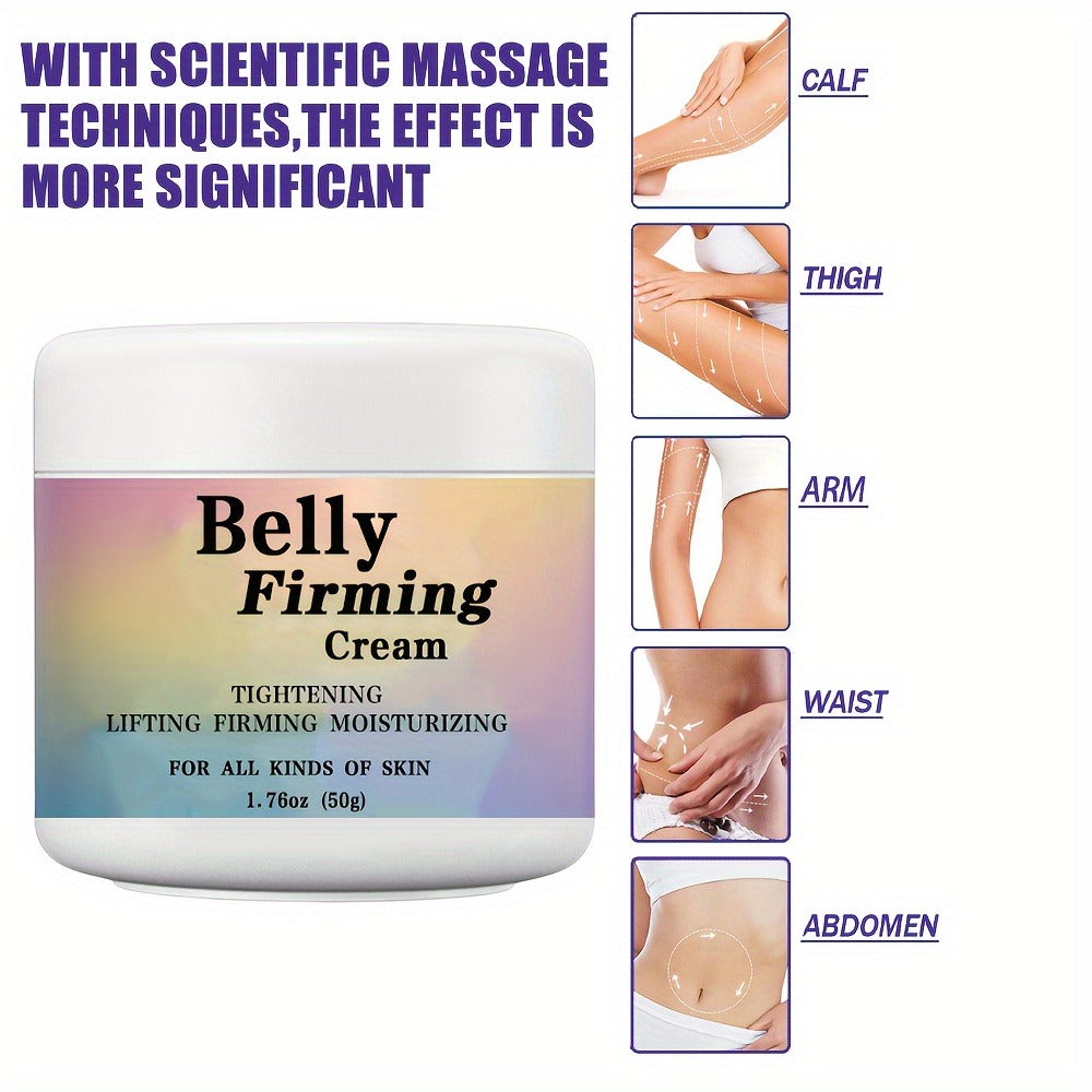 1pc Unisex Intensive Belly Firming Cream - Hydrating And Lifting for Belly, Buttocks, Thighs And Arms - Alcohol-Free with Hyaluronic Acid, Jojoba Oil, Caffeine, Shea Butter, Vitamin E - Fresh Scent, for All Skin Types, Gift, Perfect Christmas Gift