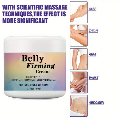 Belly Firming Cream - Intensive Tightening & Lifting Body Lotion with Hyaluronic Acid Caffeine Shea Butter Jojoba Oil & Vitamin E for Belly Buttocks Thighs & Arms - Alcohol Free All Skin Types
