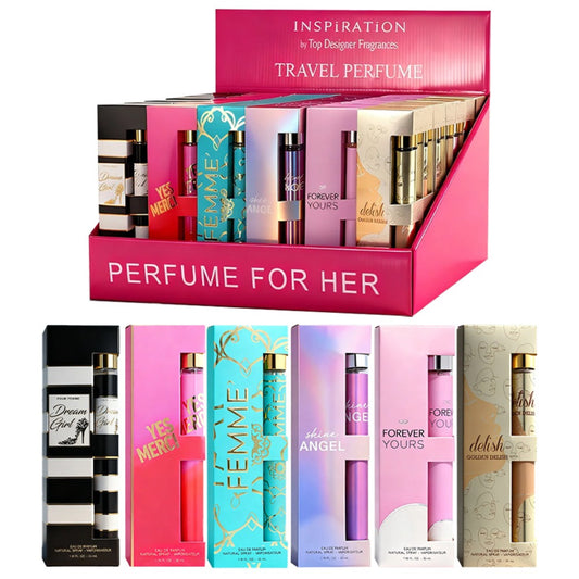 6-Piece Travel Set, Women's Eau De Parfuma Spray, Long Lasting Fragrance, 6 Different Flavor, Perfect For Holiday Gifts, Dating, Daily Life, Parties, 1.18 Fl Oz/bottle