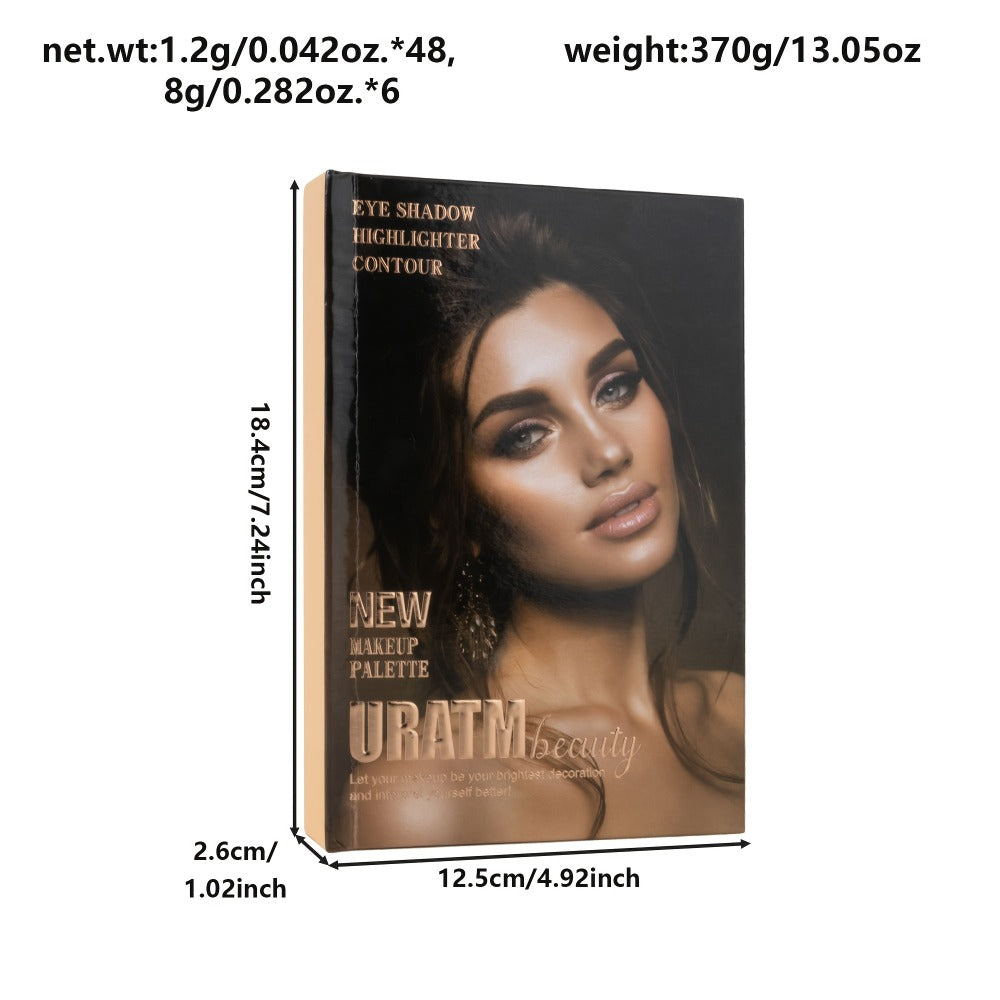 Three-layer Eyeshadow Blush Highlighter Loose Powder Integrated Palette, Book-style Folding Makeup Palette, Holiday Gift Makeup Palette