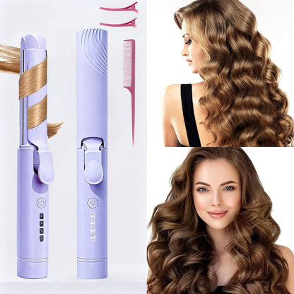 Cordless Mini Curling Iron USB Rechargeable — Ceramic 2-in-1 Curl & Straighten, 4 Adjustable Temperature Settings, Portable Travel Hair Styler for Women, Gift for Her