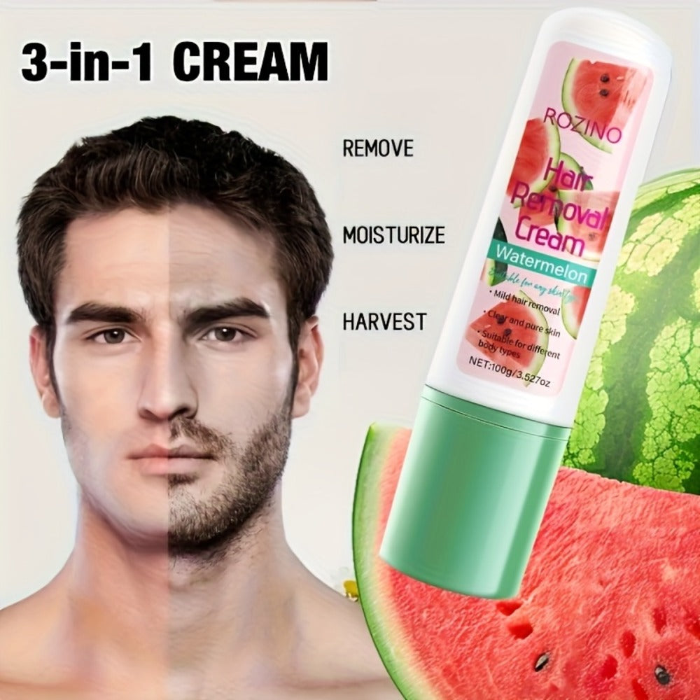 Use Once For, 3-Month Effectiveness, 100g Watermelon Hair Removal Cream, Instant Hair Removal, Non Irritating To The Light Beige, Smooth And Residue Free Semi Permanent, Used For Hair Removal On The Face, Lips, Armpits, Legs Arms And Private Areas