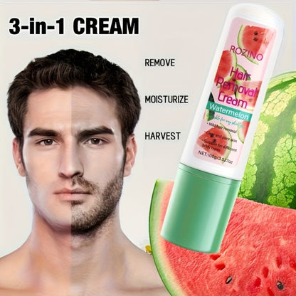 Hair Removal Cream Watermelon Scent 100g — Instant Depilatory Cream with Squalane, Semi-Permanent 3-Month Results, Non-Irritating for Face, Lips, Armpits, Legs & Bikini Area