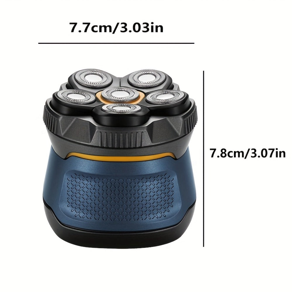 10W High Power 6D Floating Six-Head Bald Head Electric Hair Clipper | Self-Assist Hair Trimming Artifact With Large Capacity Lithium Battery Type-C Charging 1400Mah, Two-Speed Adjustment, Travel Lock, Led Smart Digital Display