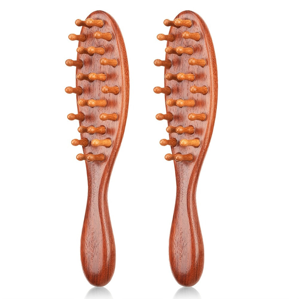 Goiple Wooden Loc Comb&Comfortable Scraping Massage Tools Ergonomic Wide Tooth Comb for Dreads, Detangling & Massage Hair Styling Tool for Curly Hair, Locs, Twists And Braids, Styling Tool for Men, Women, Suitable for All Hairstyles, Braid Hair Brush