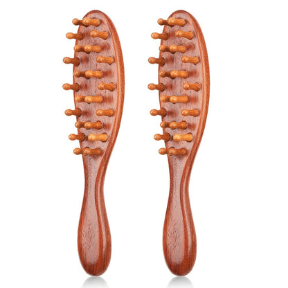 Wide Tooth Comb Wooden Loc Comb 2 Pcs Sandalwood Handle Ergonomic Detangling Comb for Dreads Curly Hair Locs Twists Braids Scalp Massage Styling Tool for Men Women All Hair Types